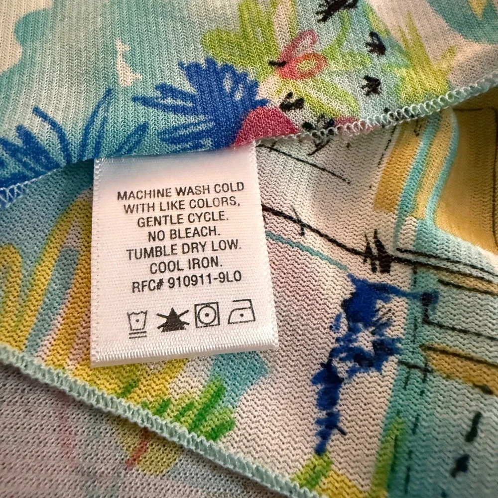 Vintage Floral and Tropical Scarf Lot of 3 Green Blue Pink‎ Teal Bundle